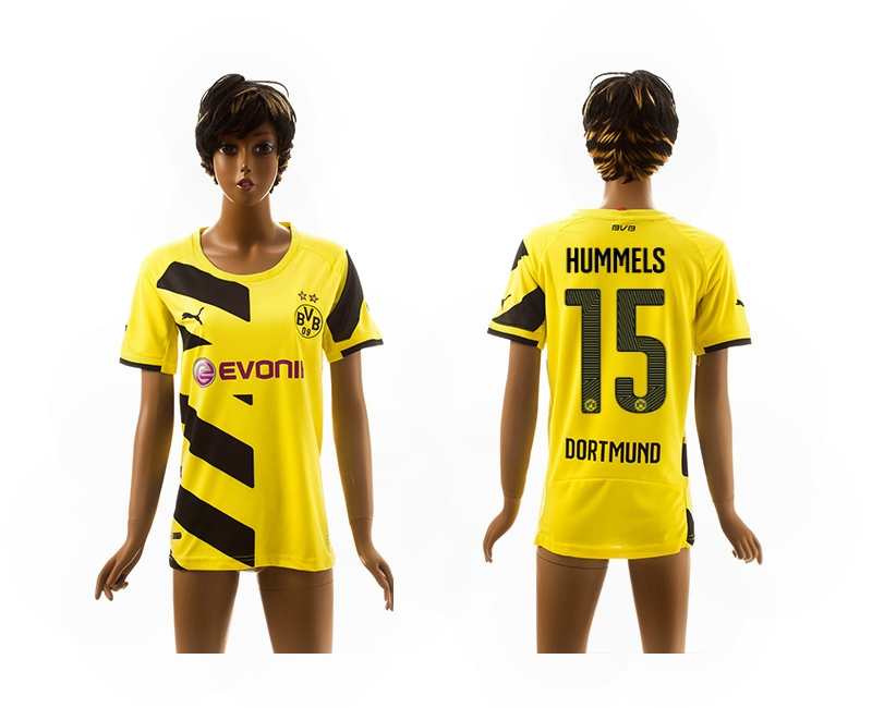 2014-15 Dortmund 15 Hummels Home Women Jerseys