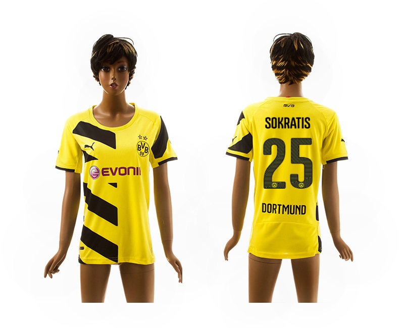 2014-15 Dortmund 25 Sokratis Home Women Jerseys - Click Image to Close
