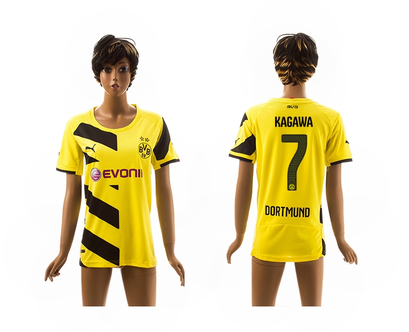 2014-15 Dortmund 7 Kagawa Home Women Jerseys