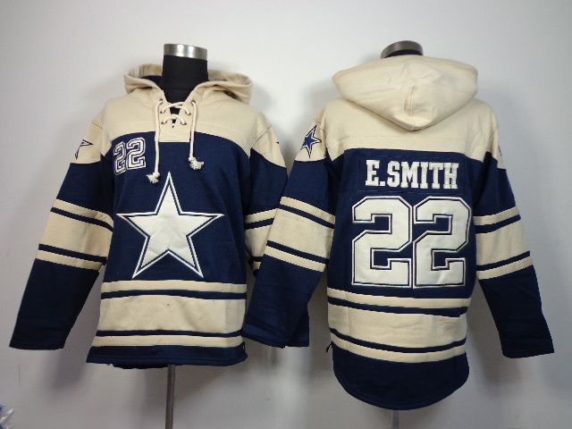 Nike Cowboys 22 E.Smith Blue All Stitched Hooded Sweatshirt