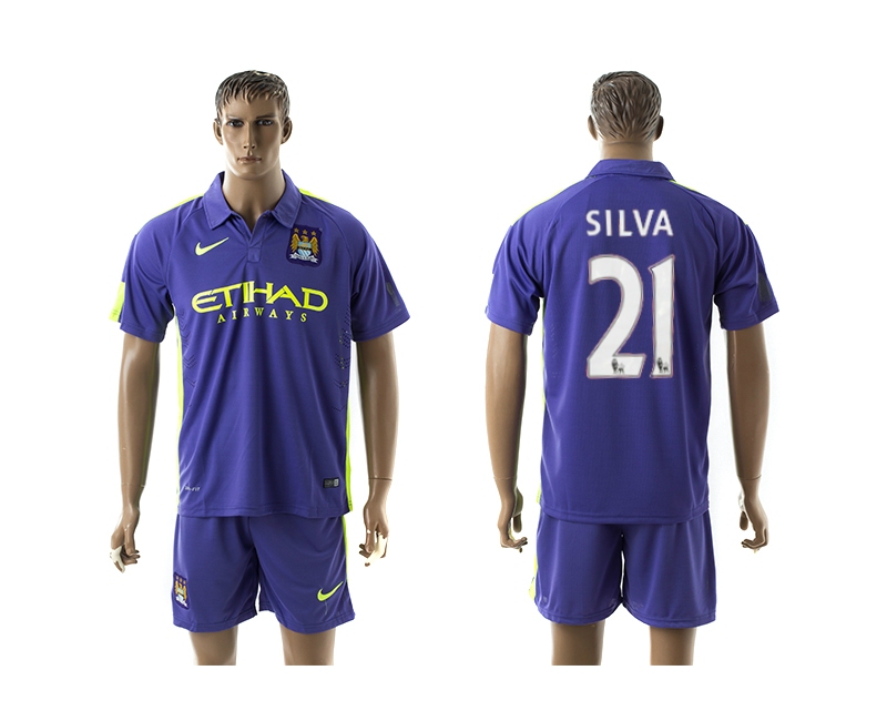 2014-15 Manchester City 21 Silva Third Away Jerseys