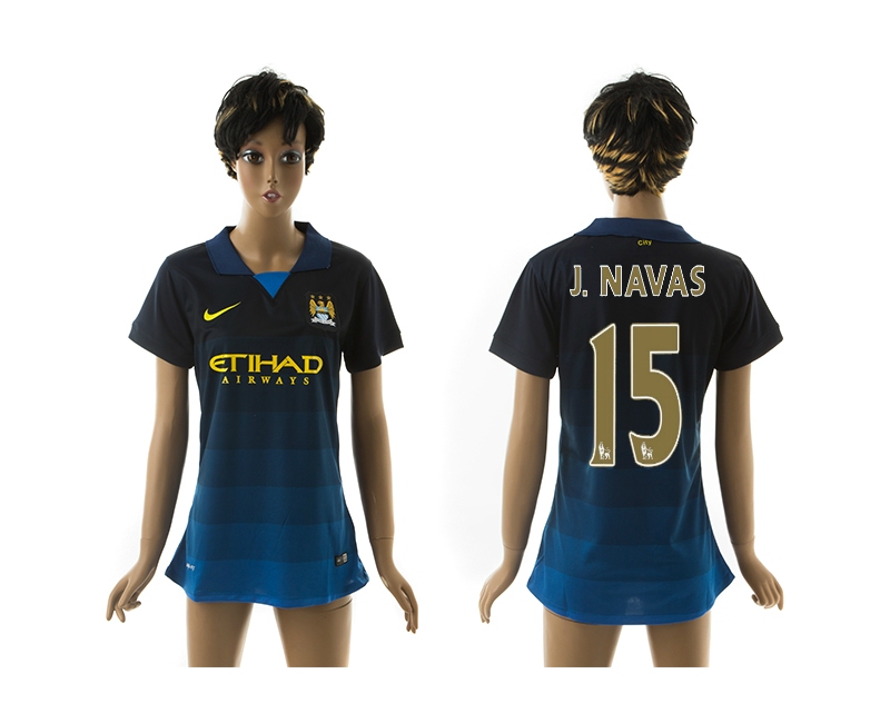 2014-15 Manchester City 16 J.Navas Away Women Jerseys