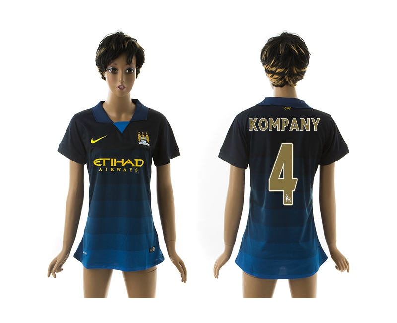 2014-15 Manchester City 4 Kompany Away Women Jerseys