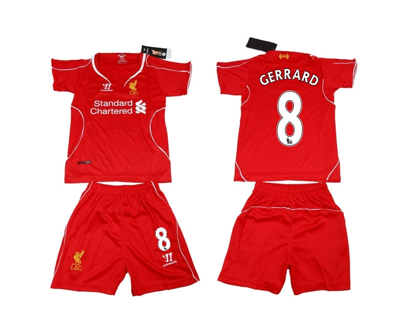 2014-15 Liverpool 8 Gerrard Home Youth Jerseys