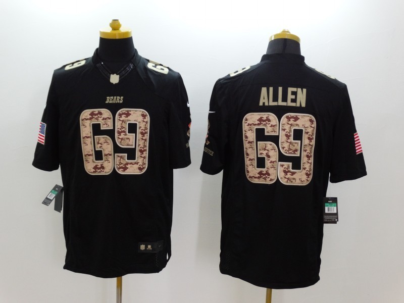Nike Bears 69 Allen Black Salute To Service Limited Jerseys