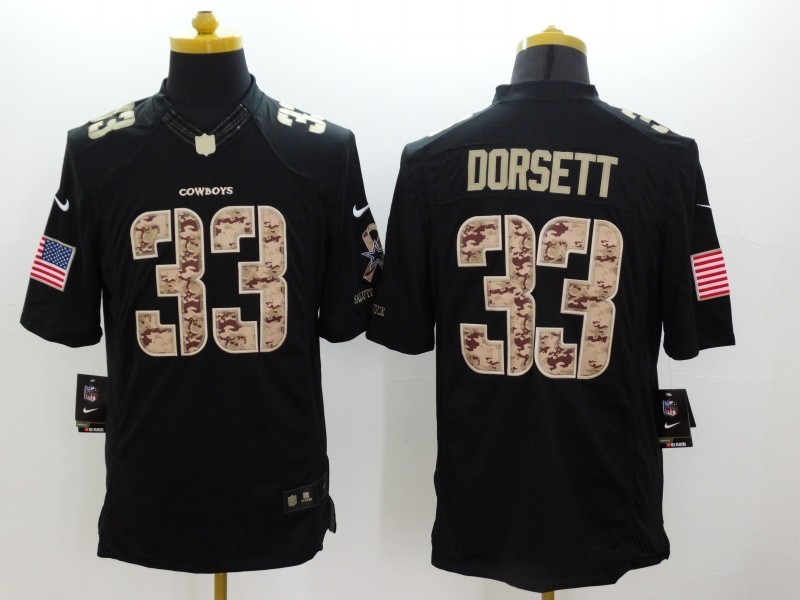 Nike Cowboys 33 Dorsett Black Salute To Service Limited Jerseys