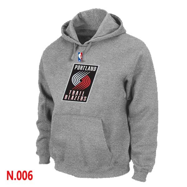 NBA Blazers Pullover Hoodie L.Grey - Click Image to Close
