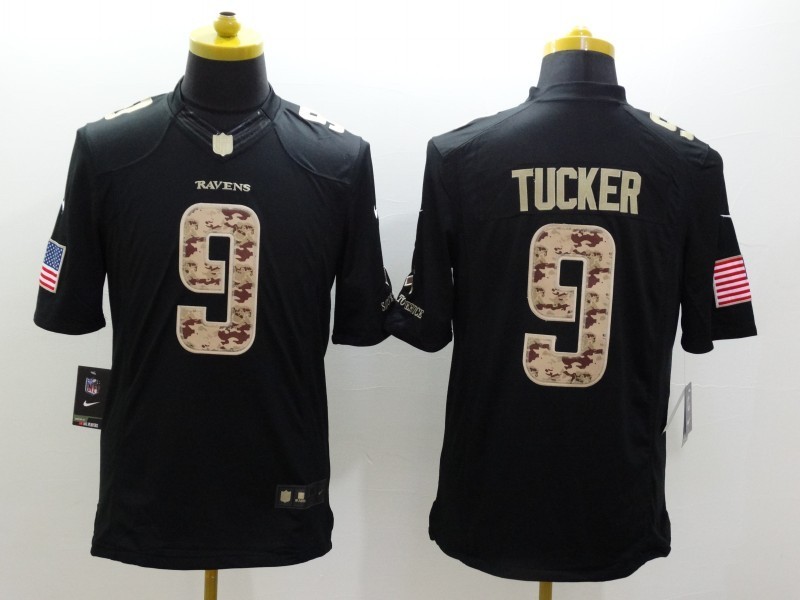 Nike Ravens 9 Tuckers Black Salute To Service Limited Jerseys