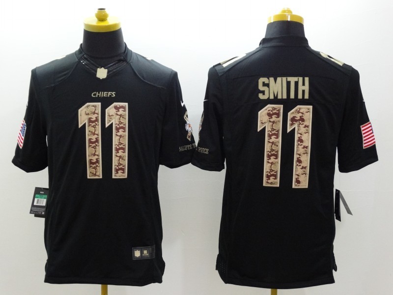 Nike Chiefs 11 Smith Black Salute To Service Limited Jerseys
