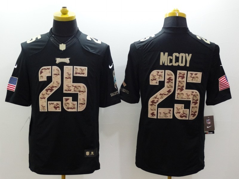 Nike Eagles 25 McCoy Black Salute To Service Limited Jerseys