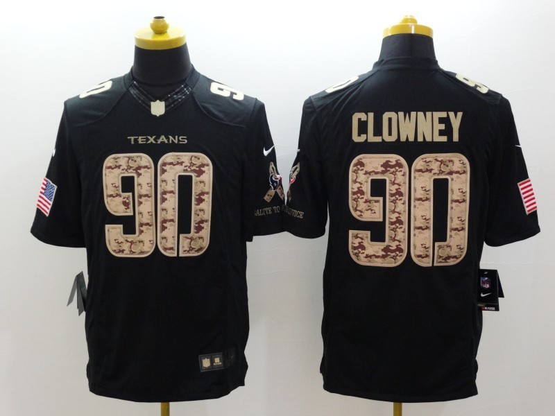 Nike Texans 90 Clowney Black Salute To Service Limited Jerseys