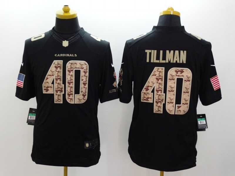 Nike Cardinals 40 Tillman Black Salute To Service Limited Jerseys