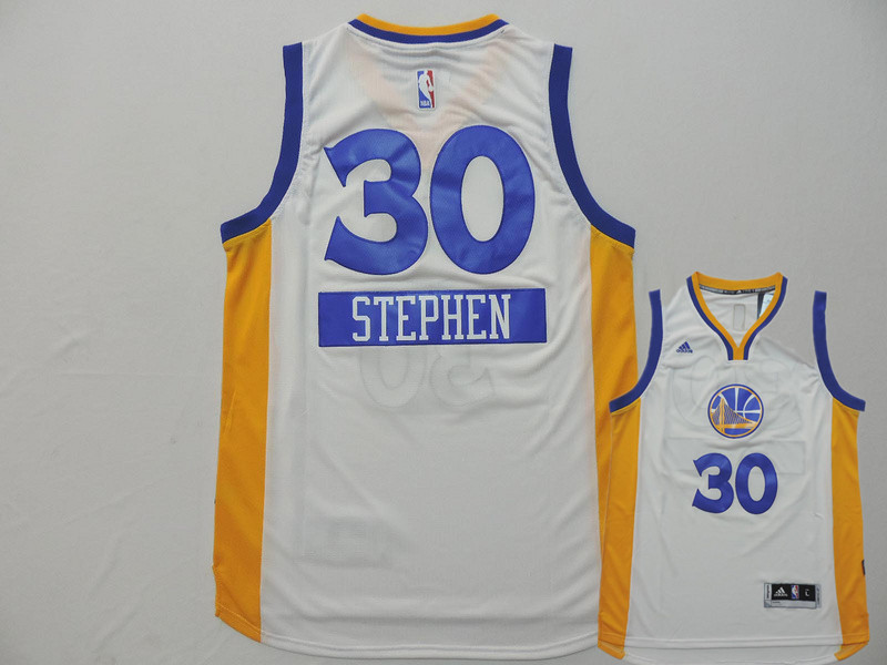 Warriors 30 Stephen Curry White 2014-15 Christmas Day Swingman Jerseys