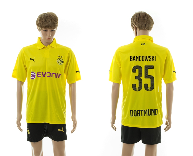 2014-15 Dortmund 35 Bandowski Home UEFA Champions Legue Jerseys