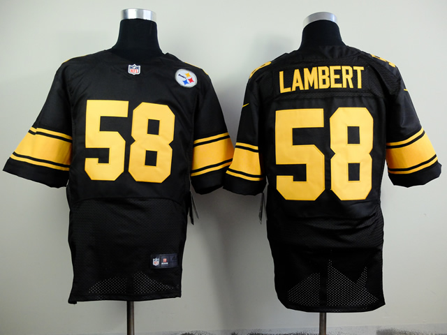 Nike Steelers 58 Lambert Black Pro Line Elite Jerseys