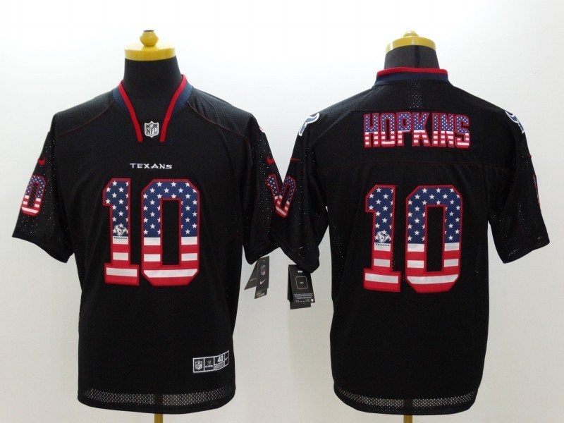 Nike Texans 10 Hopkins US Flag Fashion Black Elite Jerseys