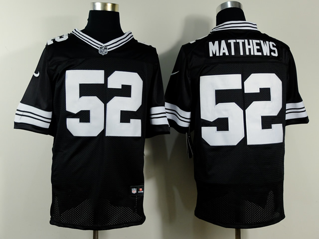 Nike Packers 52 Matthews Black Elite Jerseys