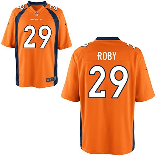 Nike Broncos 29 Roby Orange Game Jerseys