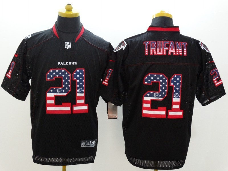 Nike Falcons 21 Trufant US Flag Black Fashion Elite Jerseys