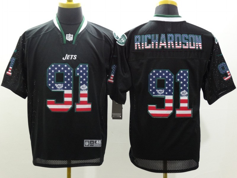 Nike Jets 91 Richardson US Flag Black Fashion Elite Jerseys