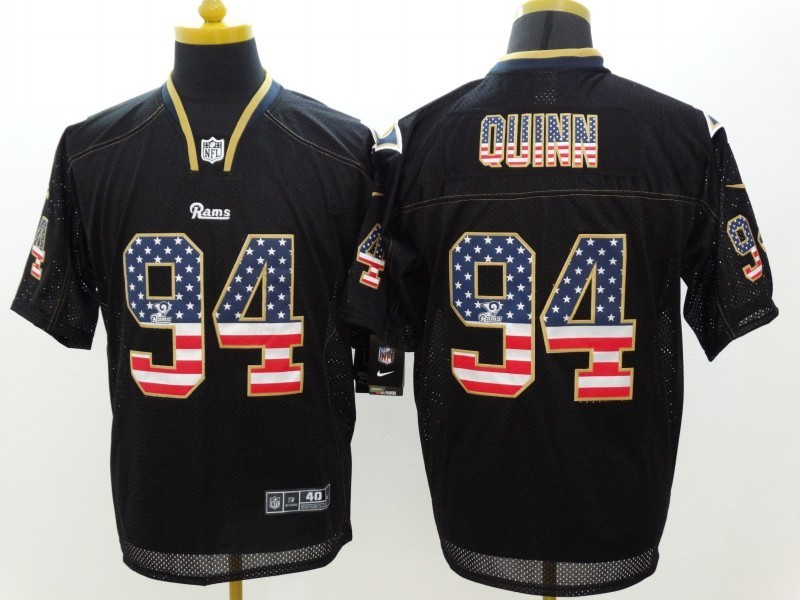 Nike Rams 94 Quinn US Flag Black Fashion Elite Jerseys