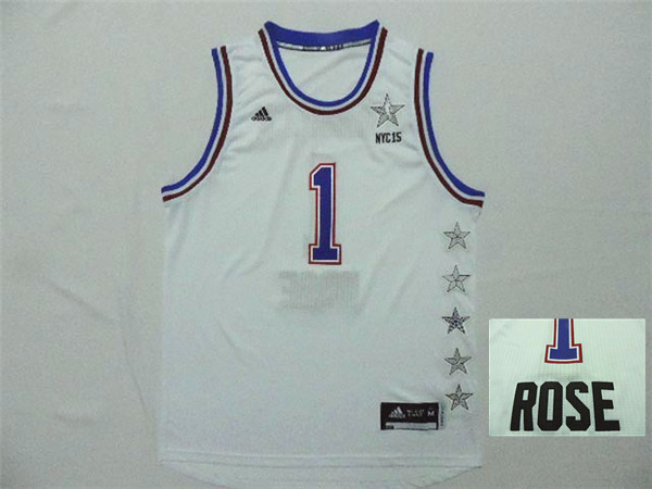 2015 NBA All Star NYC Eastern Conference 1 Derek Rose White Jerseys