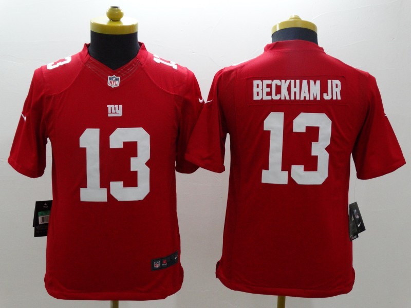 Nike Giants 13 Beckham Jr Red Youth Limited Jerseys