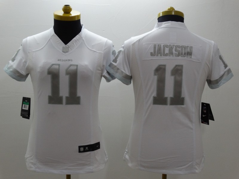 Nike Redskins 11 Jackson White Platinum Women Limited Jerseys