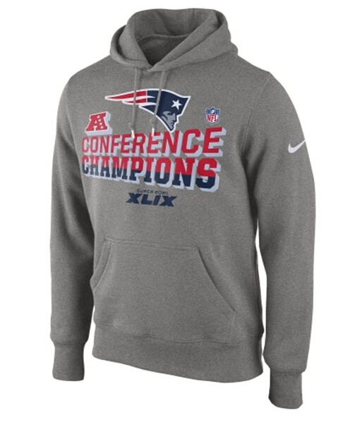Nike Patriots 2014 AFC Conference Champions Hoodies Grey