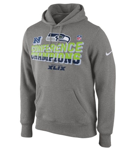 Nike Seahawks 2014 AFC Conference Champions Hoodies Grey