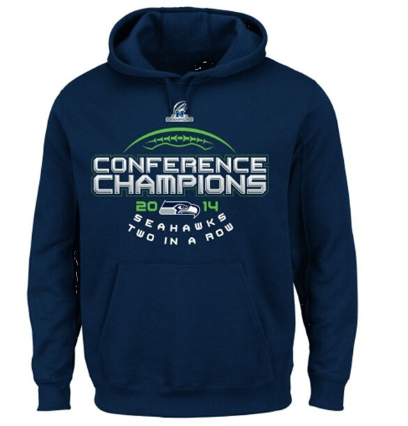 Nike Seahawks 2014 NFC Conference Champions Hoodies Navy Blue2