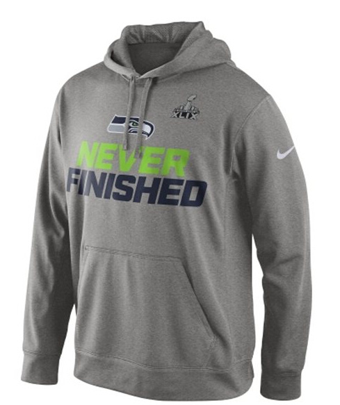 Nike Seahawks 2015 Super Bowl XLIX Hoodies Grey