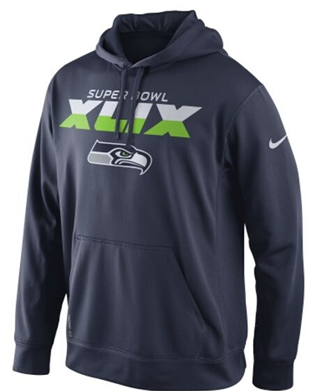 Nike Seahawks 2015 Super Bowl XLIX Hoodies Navy Blue