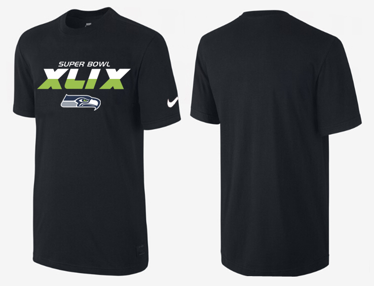 Nike Seattle Seahawks 2015 Super Bowl XLIX Black T-Shirts