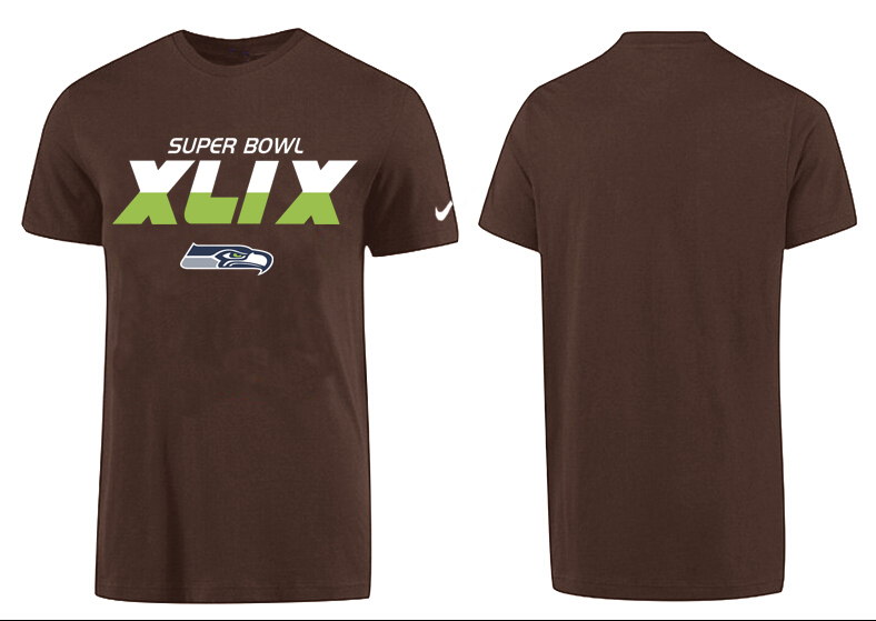 Nike Seattle Seahawks 2015 Super Bowl XLIX Brown T-Shirts