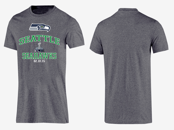 Nike Seattle Seahawks 2015 Super Bowl XLIX Grey T-Shirts02