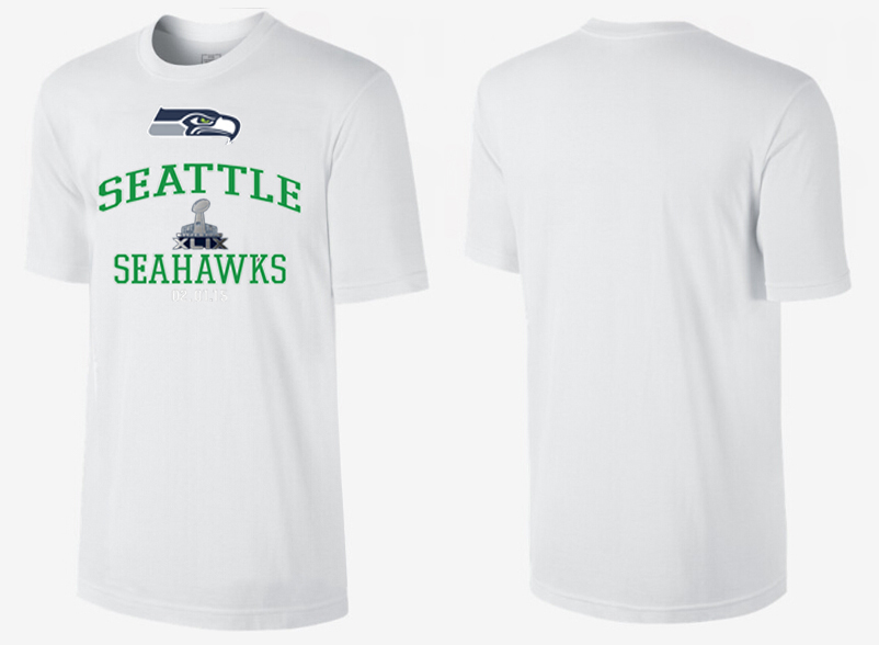 Nike Seattle Seahawks 2015 Super Bowl XLIX White T-Shirts02