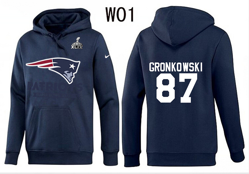 Nike Patriots 87 Gronkowski D.Blue 2015 Super Bowl XLIX Pullover Hoodies Nike Patriots 87 Gronkowski D.Blue 2015 Super Bowl XLIX Pullover Hoodies