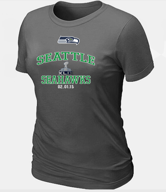 Nike Seattle Seahawks 2015 Super Bowl XLIX D.Grey Women T-Shirts02 - Click Image to Close