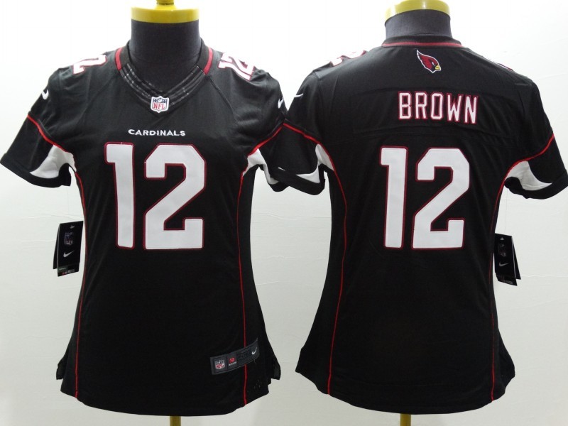 Nike Cardinals 12 Brown Black Women Limited Jerseys