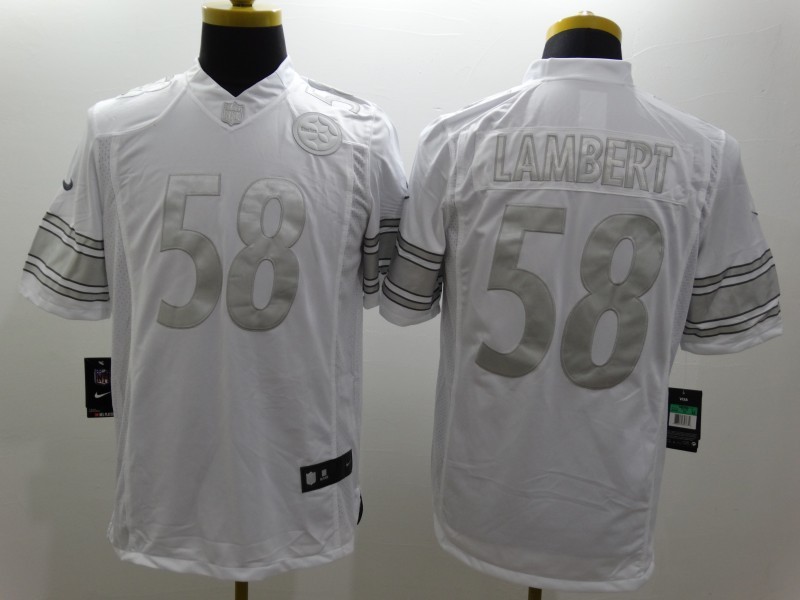 Nike Steelers 58 Lambert White Platinum Limited Jerseys Nike Steelers 58 Lambert White Platinum Limited Jerseys