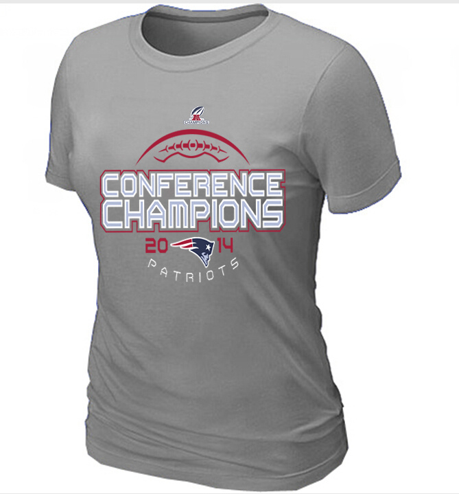 Nike New England Patriots Grey Women T-Shirts02
