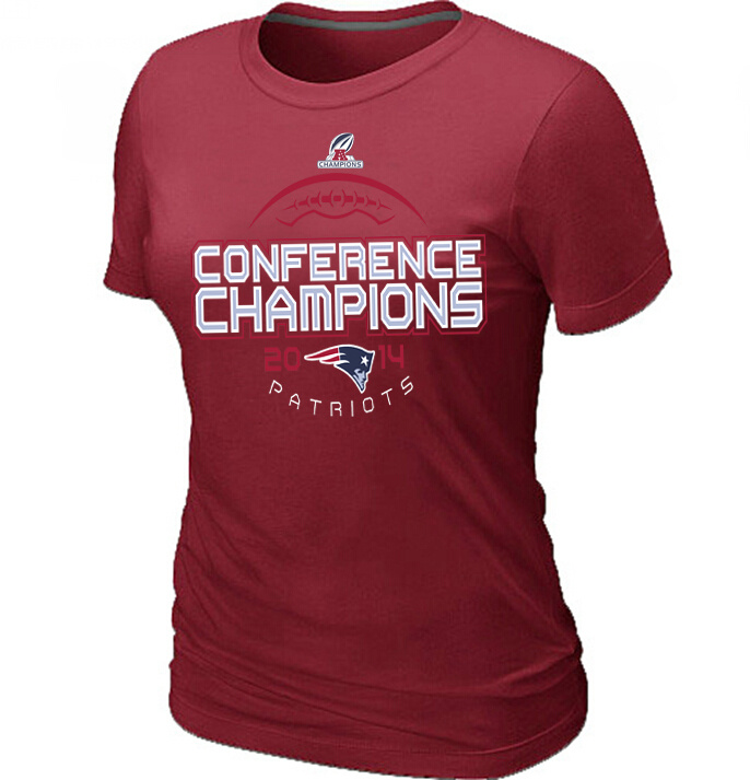 Nike New England Patriots Red Women T-Shirts02