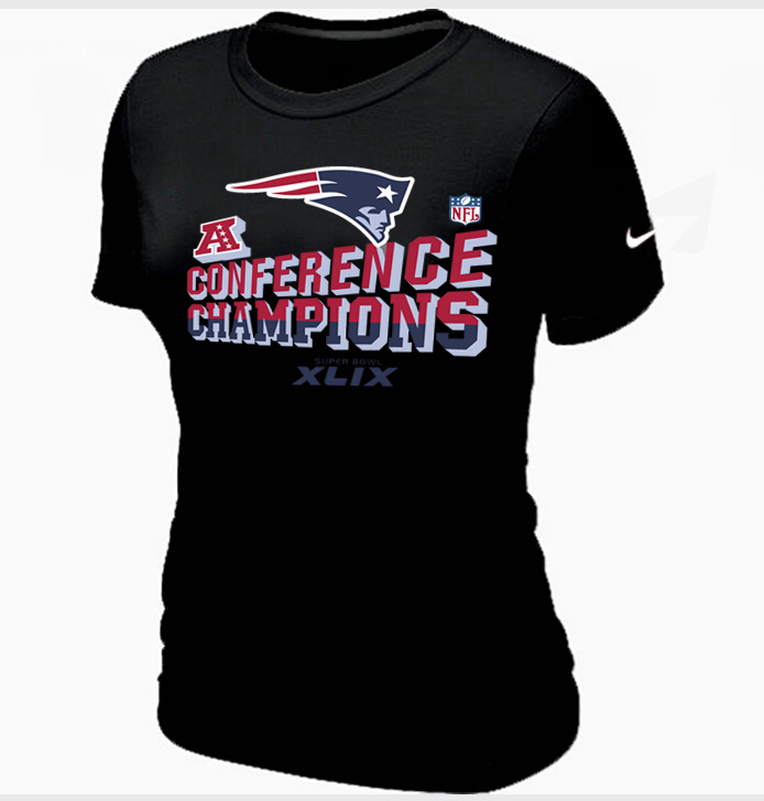 Nike Patriots 2015 Super Bowl XLIX Black Women T-Shirts