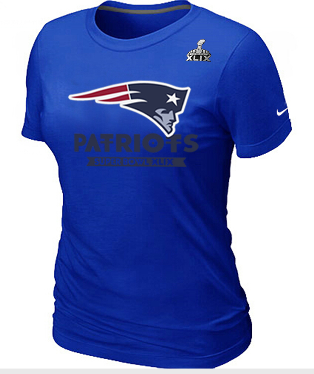Nike Patriots 2015 Super Bowl XLIX Blue Women T-Shirts03