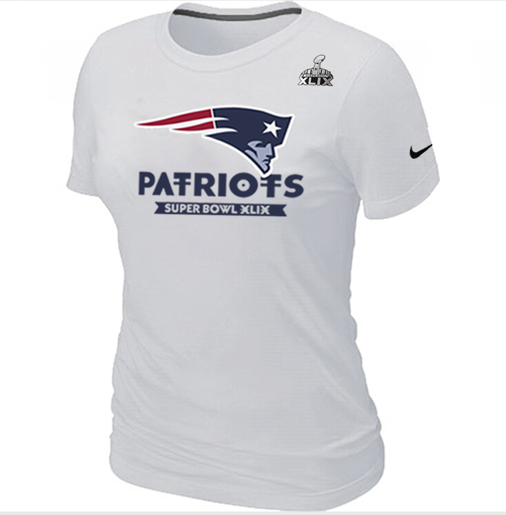 Nike Patriots 2015 Super Bowl XLIX White Women T-Shirts03