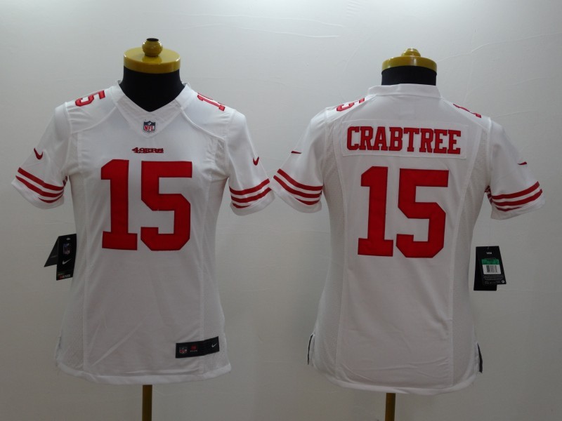 Nike 49ers 15 Crabtree White Women Limited Jerseys Nike 49ers 15 Crabtree White Women Limited Jerseys