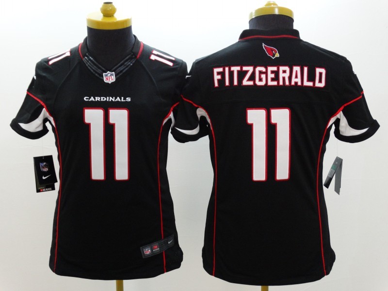Nike Cardinals 11 Fitzgerald Black Women Limited Jerseys