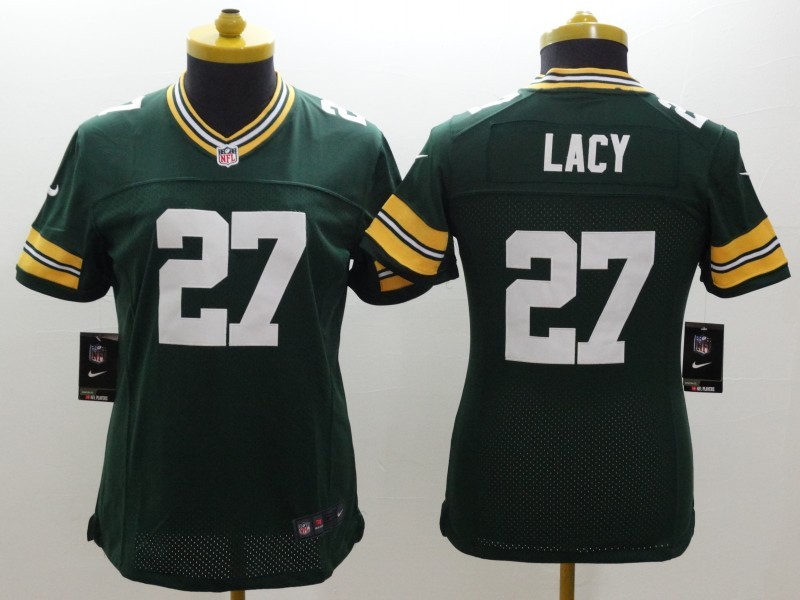 Nike Packers 27 Lacy Green Women Limited Jerseys