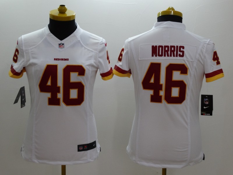 Nike Redskins 46 Morris White Women Limited Jerseys